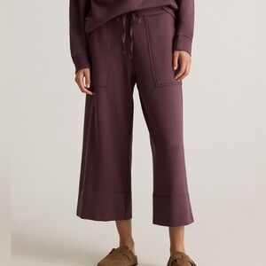 Quince Super Soft Fleece Cropped Wide Leg Pants